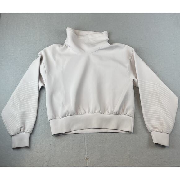 LULULEMON Full Flourish Pullover Sweatshirt Sz 8 Mockneck White - Picture 1 of 7